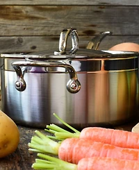ProBond Clad Stainless Steel 4-Quart Covered Saucepan with Helper Handle