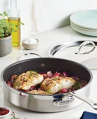 Hestan ProBond Clad Titum Stainless Steel Nonstick 5-Quart Covered Saute Pan with Helper Handle