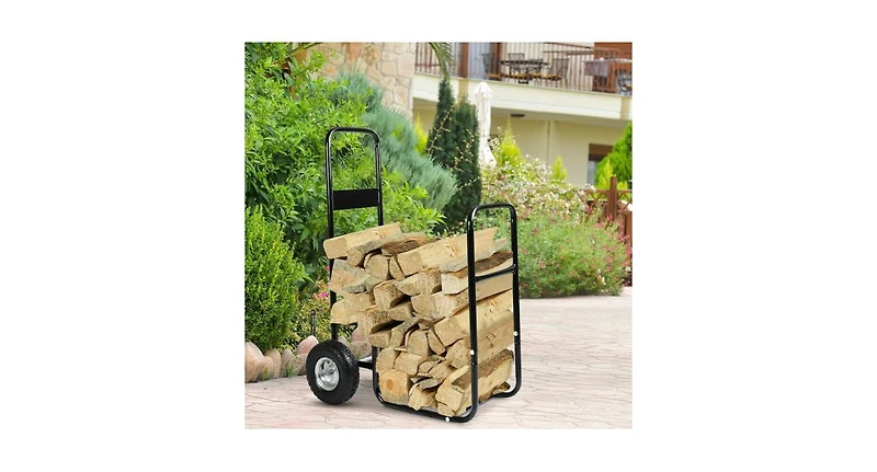 Rolling Firewood Carrier Wood Mover