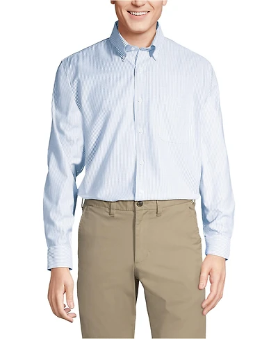 Lands' End Big & Tall Traditional Fit Pattern No Iron Supima Oxford Dress Shirt