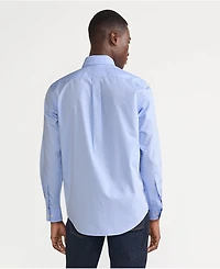 Lands' End Men's Tailored Fit No Iron Solid Supima Cotton Pinpoint Buttondown Collar Dress Shirt