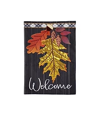 Welcome Autumn Leaves Garden Linen Flag
