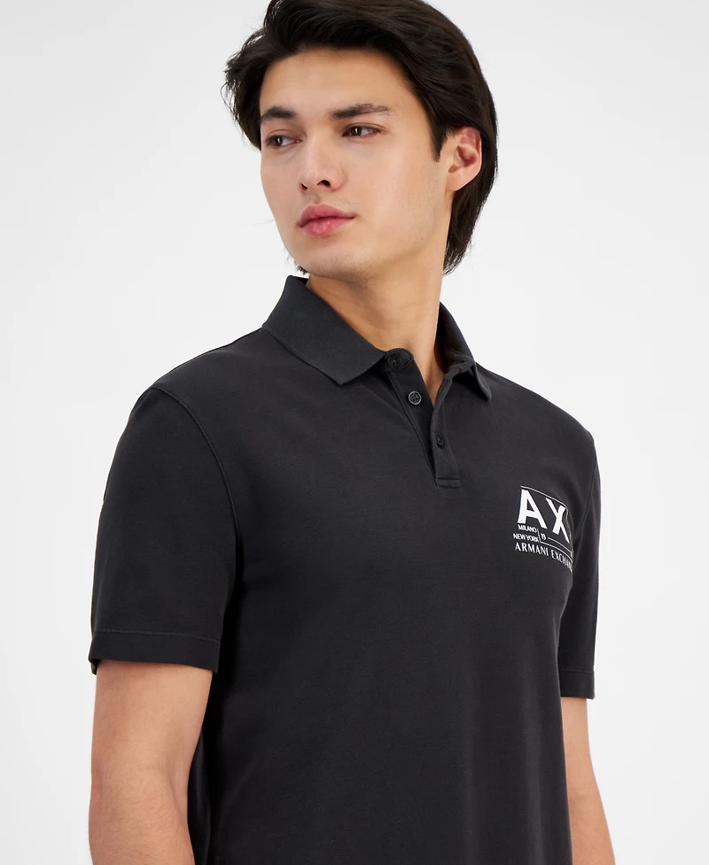A|X Armani Exchange Men's Sun-Faded Logo Polo Shirt, Created for Macy's