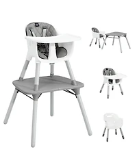 Slickblue Toddler 4-in-1 Convertible Table Chair Set with Pu Cushion