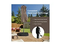 Slickblue Double-Sided Patio Umbrella with 48 Led Lights for Evening Outdoor Shade