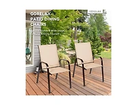 2 Pcs Patio Chairs Outdoor Dining Chair with Armrest