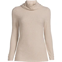 Lands' End Women's Plus Long Sleeve Wide Rib Cowl Neck Tee