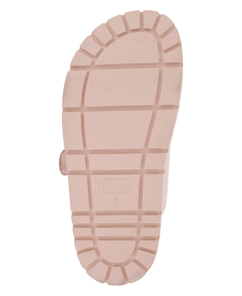 Mia Women's Gen Double Buckle Flat Slide Sandals