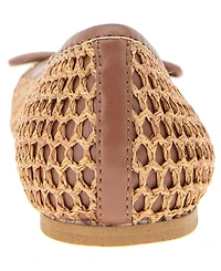 BCBGeneration Women's Hartly Woven Raffia Square Toe Ballet Flats
