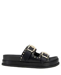 BCBGeneration Women's Barah Chunky Footbed Double Buckle Slip-On Sandals