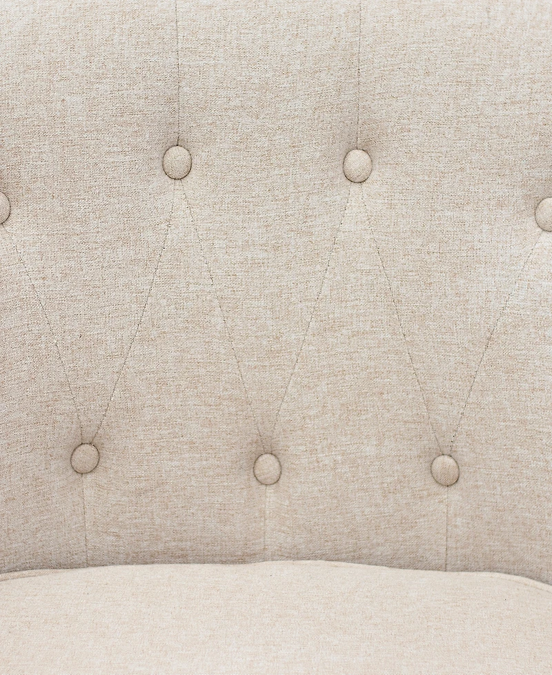 Martha Stewart Fayette 35" Tufted Fabric Upholstered Accent Arm Chair