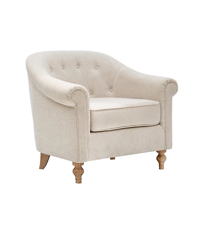 Martha Stewart Fayette 35" Tufted Fabric Upholstered Accent Arm Chair