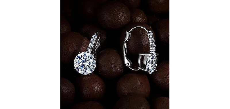 Rachel Glauber Classic Elegant Basket-Set Drop Leaver Back Earrings
