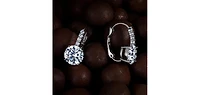 Rachel Glauber Classic Elegant Basket-Set Drop Leaver Back Earrings