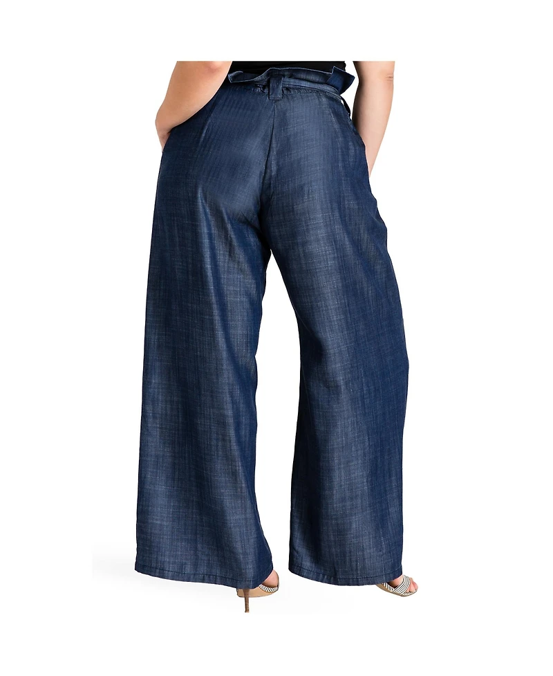 Women's Plus Tencel Denim Wide Leg Palazzo Pants
