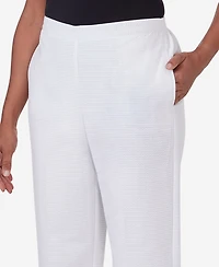 Alfred Dunner Women's Charleston Textured Pocketed Zig Zag Capri Pants