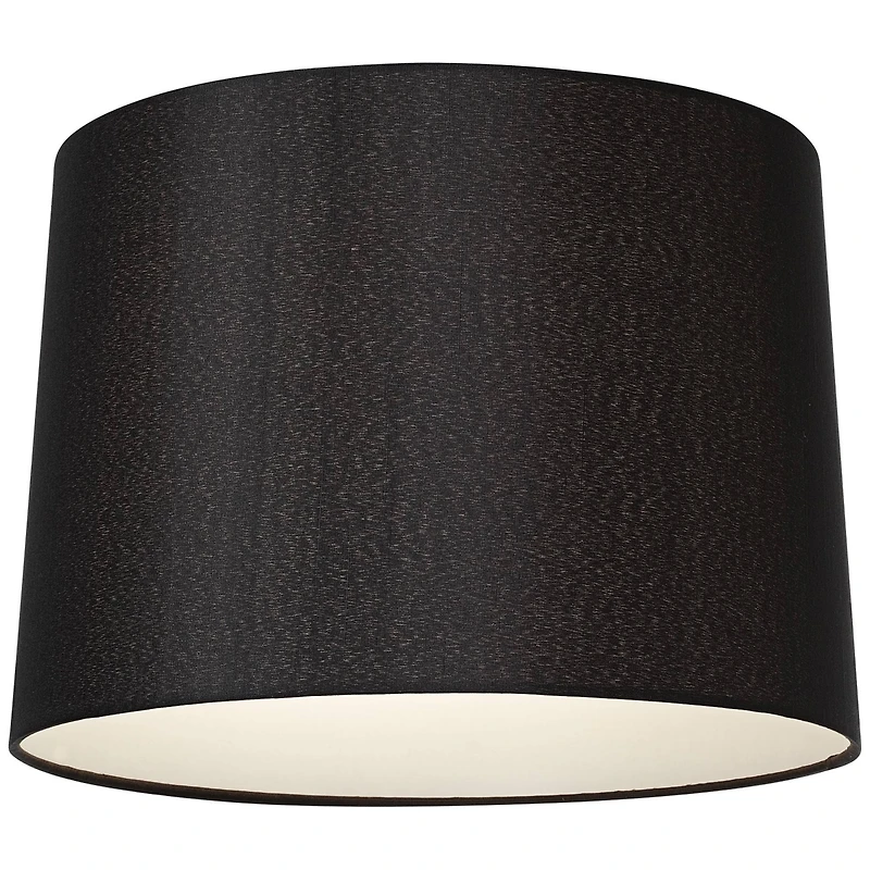 Springcrest Black Medium Hardback Drum Lamp Shade 13" Top x 14" Bottom x 10.25" Slant x 10" High (Spider) Replacement with Harp an