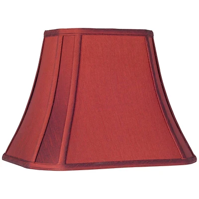 Springcrest Crimson Red Cut-Corner Medium Lamp Shade 8" Wide and 6" Deep at Top x 14" Wide and 11" Deep at Bottom x 11" High