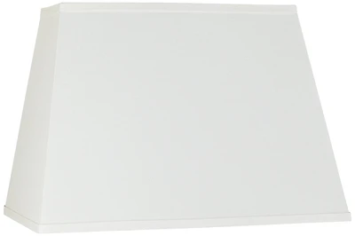 Springcrest Ivory Linen Large Rectangular Lamp Shade 14" Wide x 6" Deep at Top and 18" Wide x 12" Deep at Bottom and 12" Heig