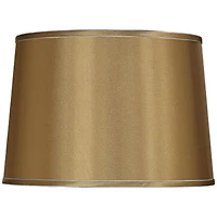 Springcrest Sydnee Gold with Silver Trim Medium Drum Lamp Shade 14" Top x 16" Bottom x 11" Slant (Spider) Replacement with Harp and Fin