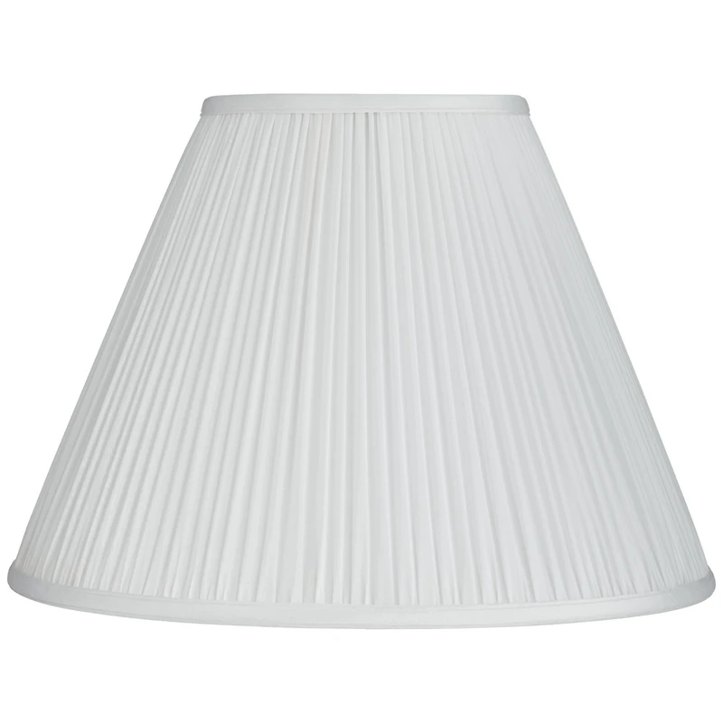 Springcrest White Mushroom Pleated Medium Empire Lamp Shade 7" Top x 16" Bottom x 12" Slant x 11.25" High (Spider) Replacement wit