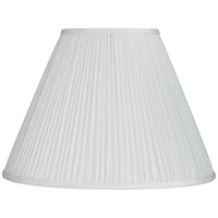 Springcrest White Mushroom Pleated Medium Empire Lamp Shade 7" Top x 16" Bottom x 12" Slant x 11.25" High (Spider) Replacement wit
