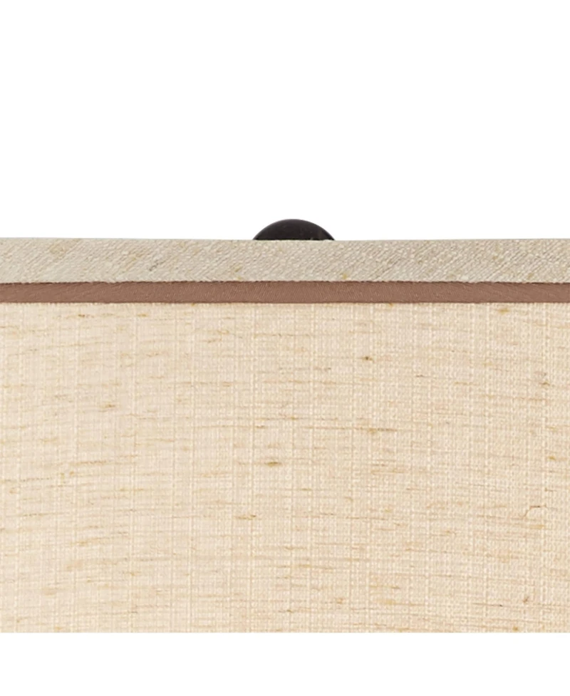 Brighton Southwest Rustic Farmhouse Table Lamp 27.25" Tall Hammered Warm Bronze Metal Pot Beige Fabric Drum Shade for Living Room Bedroom House B