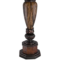 Sonnett Traditional Vintage like Table Lamp 28" Tall Warm Bronze Faux Marble Alabaster Glass Mushroom Shade for Living Room Bedroom House Bedside