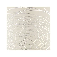 Springcrest Set of 2 Drum Lamp Shades Off-White Silver Circles Medium 15" Top x 16" Bottom x 11" High Spider with Harp and Finial