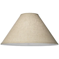 Springcrest Set of 2 Lamp Shades Fine Burlap Beige Large 6" Top x 19" Bottom x 12" High Spider Replacement Harp and Finial Fitting