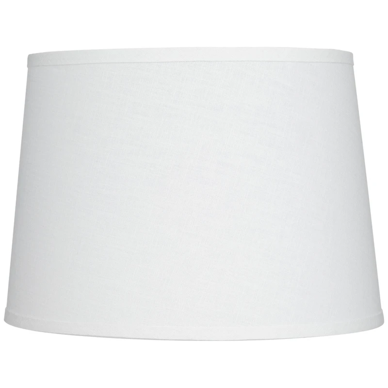 Hardback Tapered Drum Lamp Shade White Medium 12" Top x 14" Bottom x 10" High Spider with Replacement Harp and Finial Fitting - Springcrest
