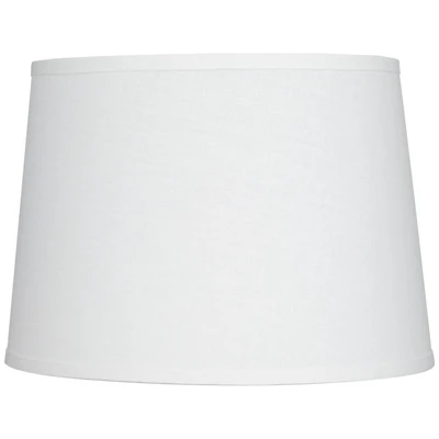 Hardback Tapered Drum Lamp Shade White Medium 12" Top x 14" Bottom x 10" High Spider with Replacement Harp and Finial Fitting - Springcrest