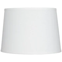 Hardback Tapered Drum Lamp Shade White Medium 12" Top x 14" Bottom x 10" High Spider with Replacement Harp and Finial Fitting - Springcrest