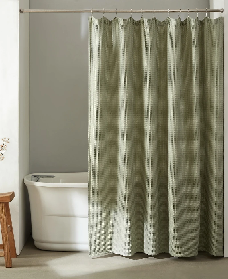 Calvin Klein Waffle Solid Textured Shower Curtain, 70" x 72"