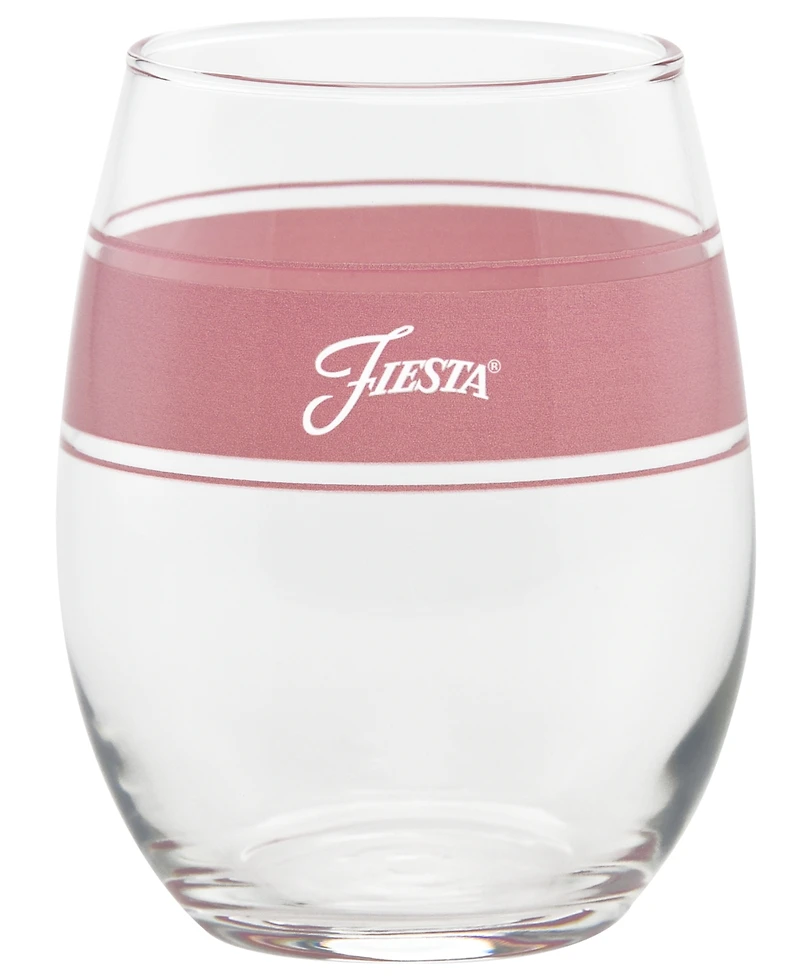 Fiesta Tropical Frame 15 Ounce Stemless Wine Glass, Set of 4