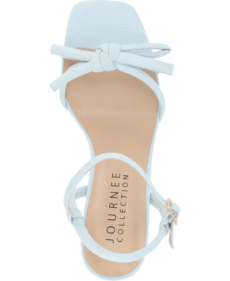 Journee Collection Women's Meryl Bow Block Heel Dress Sandals