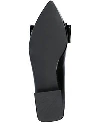 Journee Collection Women's Ophelia Bow Low Block Heel Dress Flats