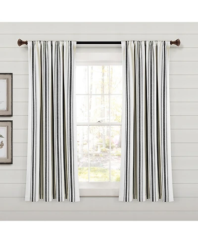 Farmhouse Stripe Yarn Dyed Eco-Friendly Recycled Cotton Window Curtain Panels