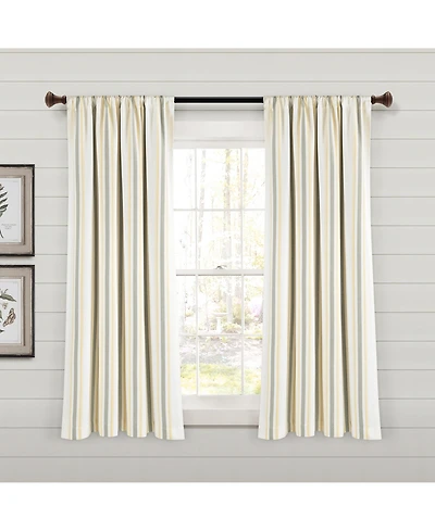 Farmhouse Stripe Yarn Dyed Eco-Friendly Recycled Cotton Window Curtain Panels