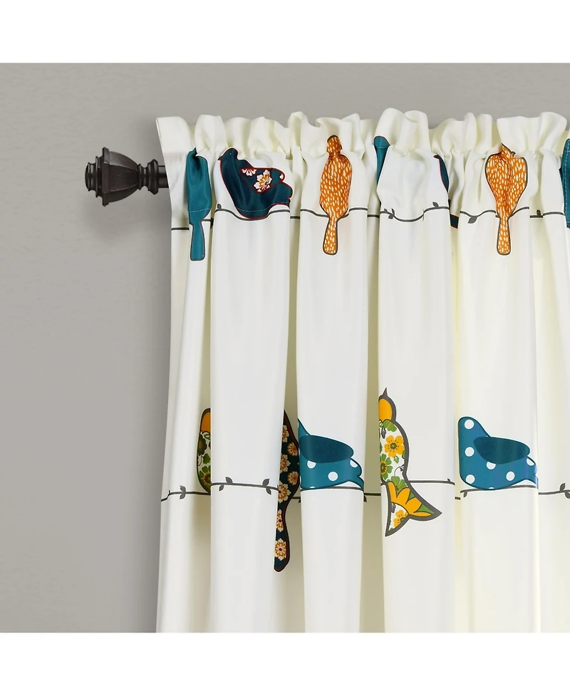 Rowley Birds Light Filtering Window Curtain Panels