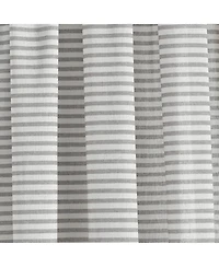 Boho Coastal Horizontal Ticking Stripe Tassel Window Curtain Panels