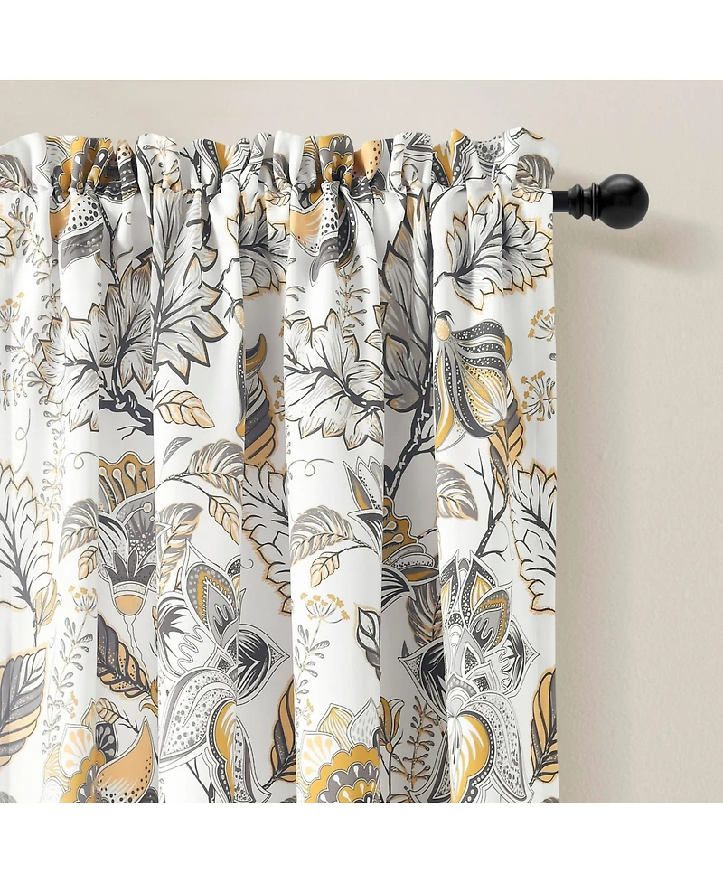 Cynthia Jacobean Light Filtering Window Curtain Panels