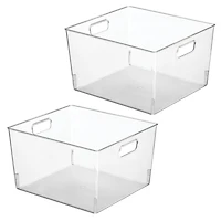 mDesign Plastic Household Cubby Storage Organizer Container Bin - 4 Pack - Clear, Usa Made