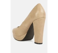 whitley croc texture high block heel pumps