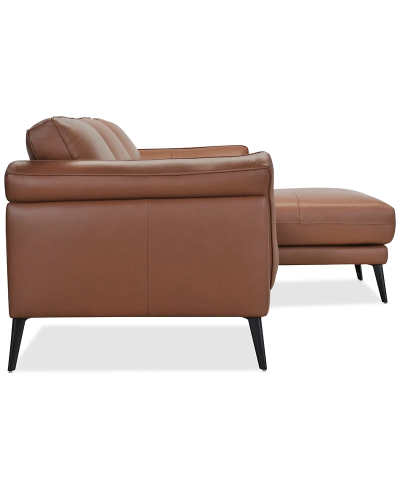 Keery 112" 2-Pc. Leather Sectional with Chaise, Created for Macy's