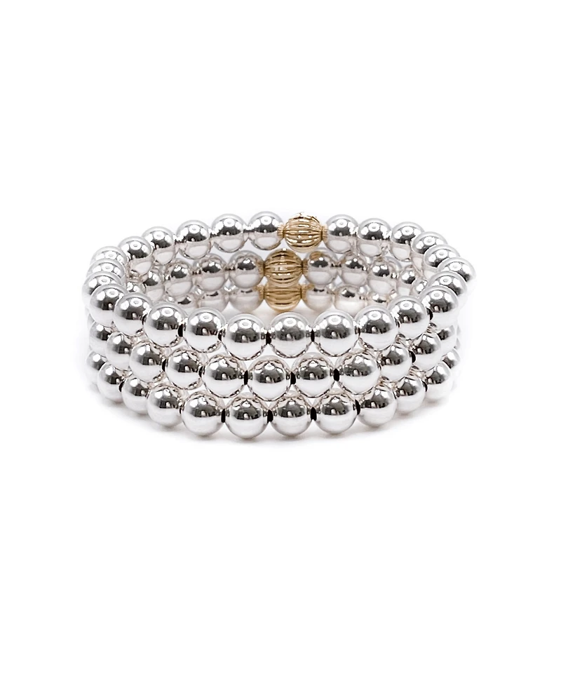 Bowood Lane 7mm Sterling Silver Ball Stretch Bracelet