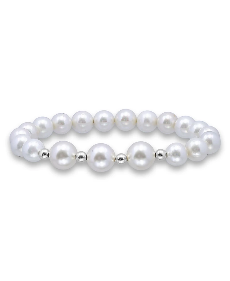 Macy's White Shell Pearl Stretch Bracelet