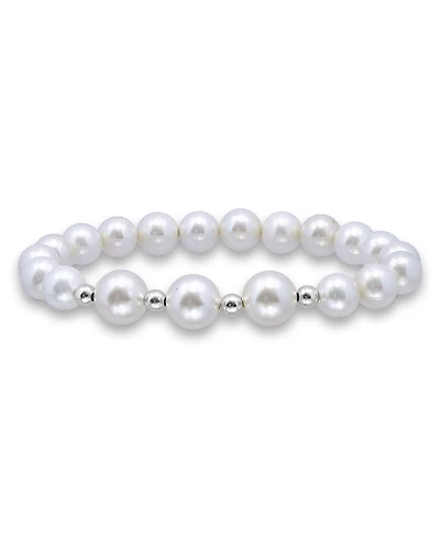 Macy's White Shell Pearl Stretch Bracelet