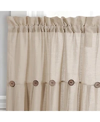 Lush Decor Linen Button Farmhouse Kitchen Tier Curtain Set, Pair - Rustic Home