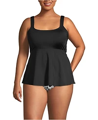 Lands' End Plus Size Dd-Cup Adjustable Scoop Neck Flutter Tankini Top